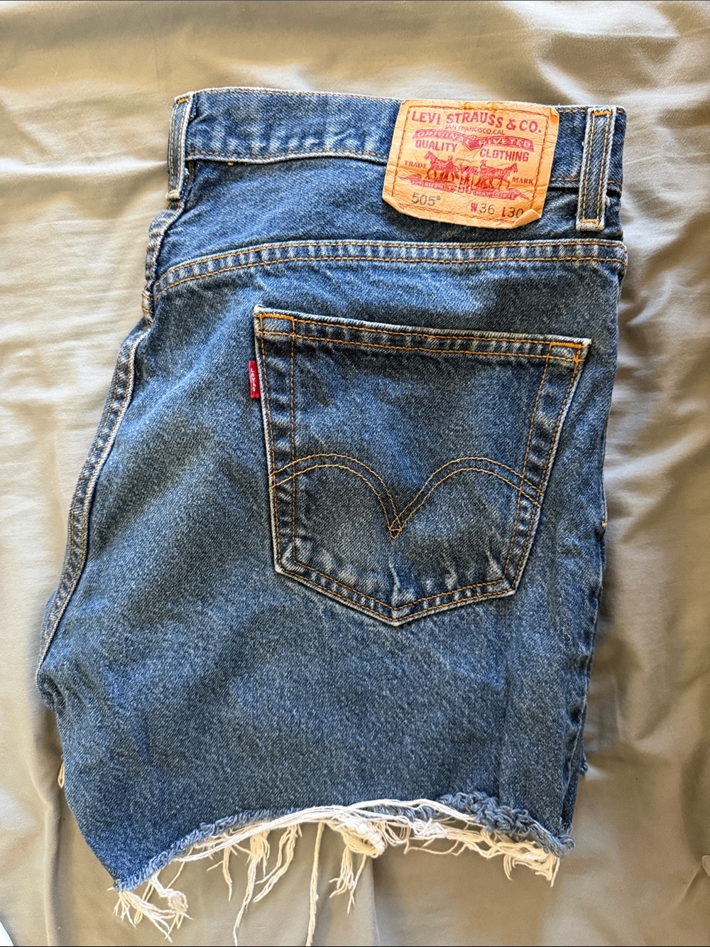 Levi's Blue Denim Relaxed Women's Cutoff Shorts